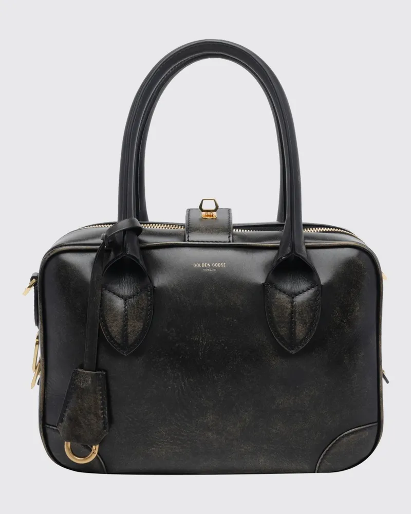 Golden Goose Vita Handtasche aus Leder im Used-Look mit Schulterriemen Schwarz