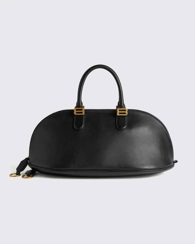 Balenciaga Handtasche Bowling Bolero aus geknittertem Kalbsleder Schwarz