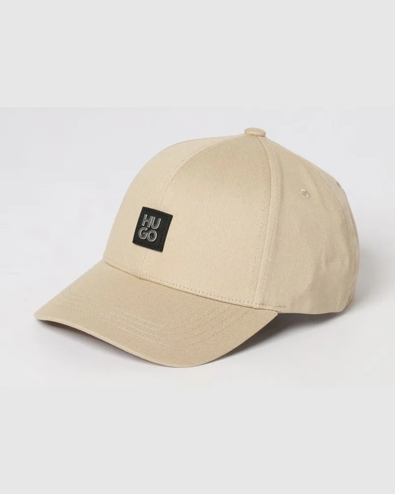 HUGO BOSS Baumwollmütze mit aufgesetztem Logo Beige