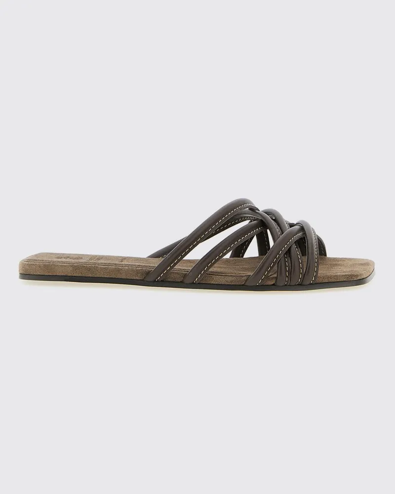 Brunello Cucinelli Flache sandalen damen Braun