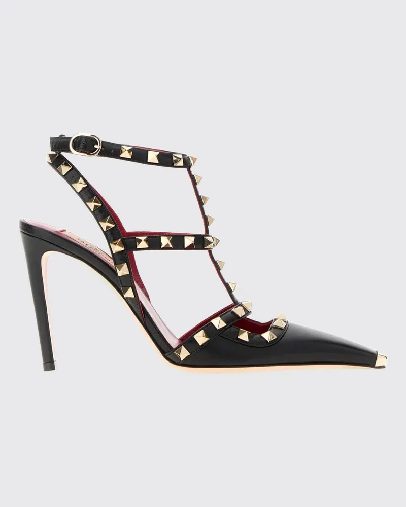 Valentino Garavani Rockstud Slingback-Pumps aus Leder mit Nieten und hohem Absatz Schwarz