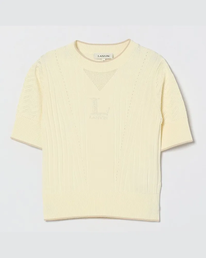 Lanvin Viskose-Strick mit Logo Gelb