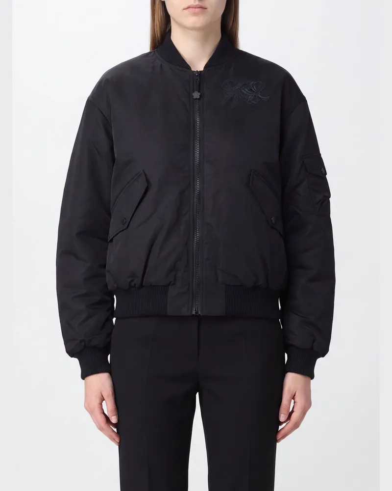 Cecilie Bahnsen Kurze Nylon-Bomberjacke mit überschnittenen Schultern Schwarz