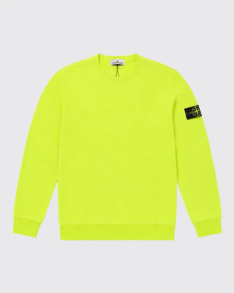 Stone Island Jungen-Sweatshirt aus Baumwolle mit Logo-Patch Gelb