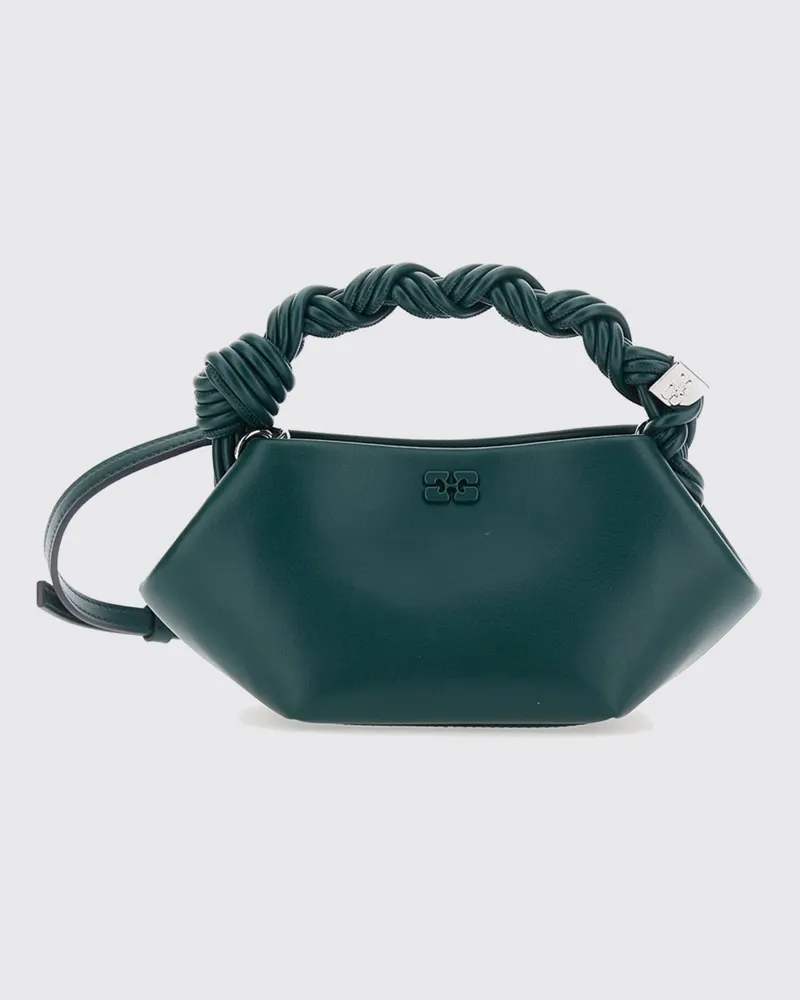 Ganni Mini-Handtasche Bou aus veganem Leder mit geflochtenem Henkel Grün