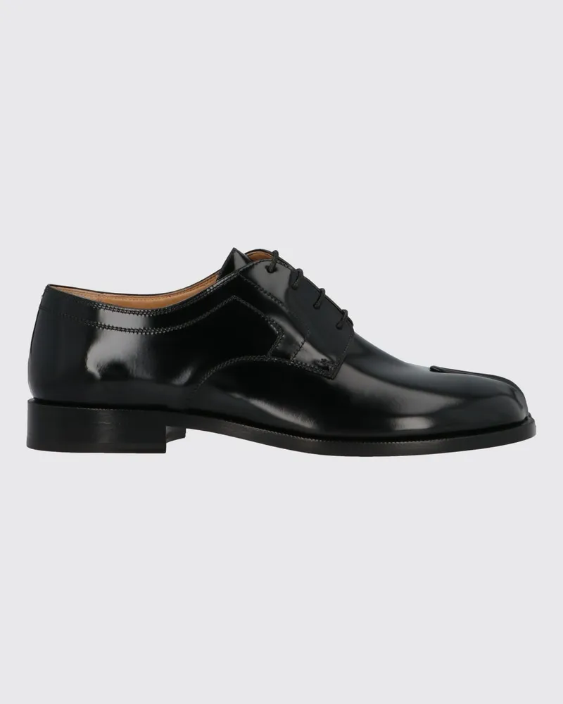 Maison Margiela Tabi Derby-Schuhe aus gebürstetem Kalbsleder mit ikonischer Spitze Schwarz