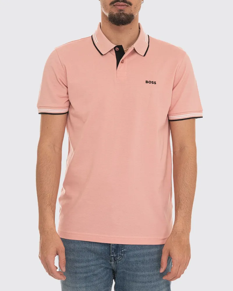 HUGO BOSS Baumwoll-Polo mit Logo Pink