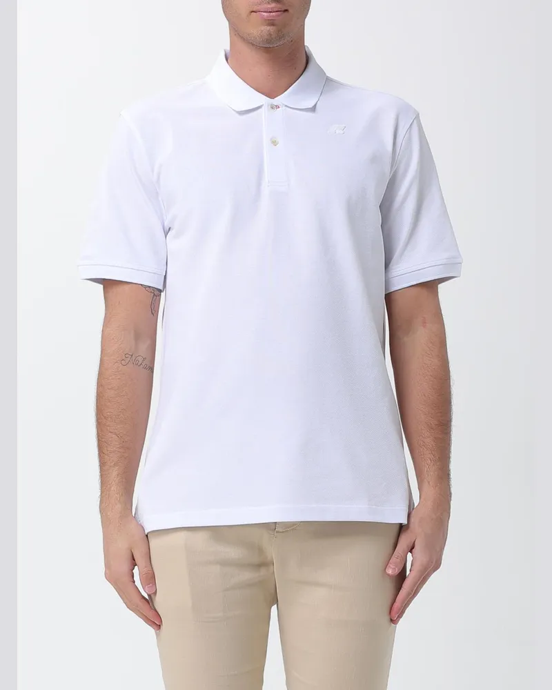 K-Way Baumwoll-Poloshirt mit Logo Weiß