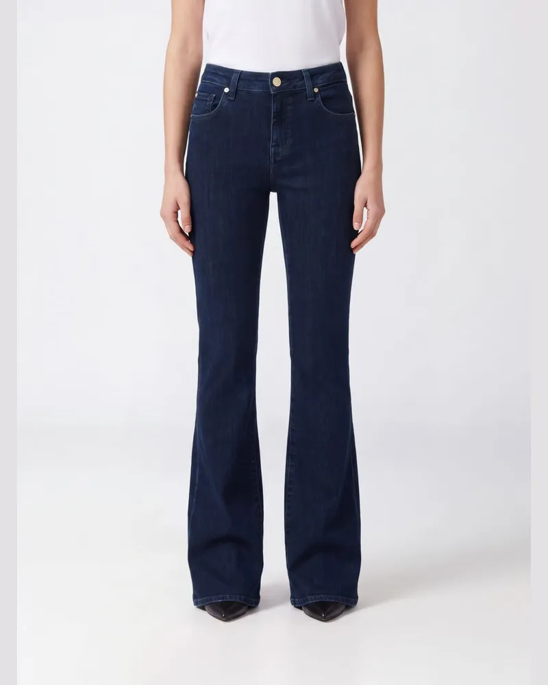 7 for all mankind Hochgeschnittene Bootcut-Jeans von aus Stretch-Denim Blau