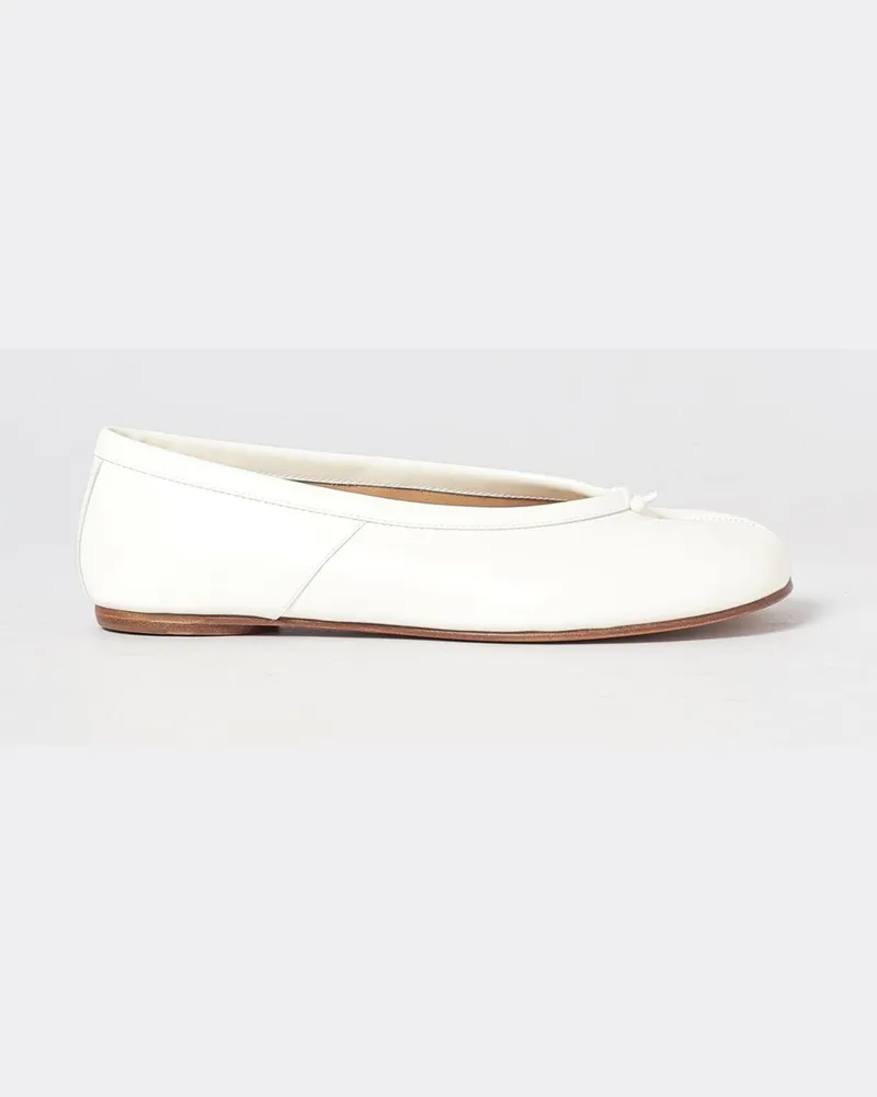 Maison Margiela Tabi-Ballerinas aus Kalbsleder mit geteilter Zehenpartie Weiß