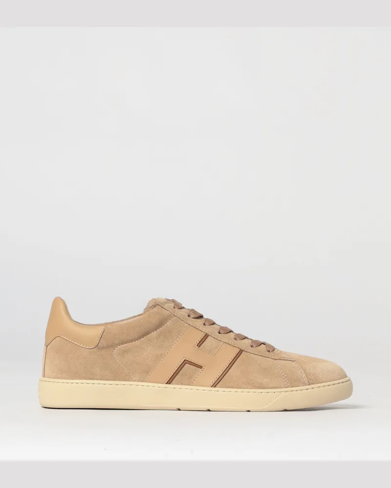 Hogan Cool Sneaker aus Wildleder und Glattleder mit seitlichem H-Monogramm Camel