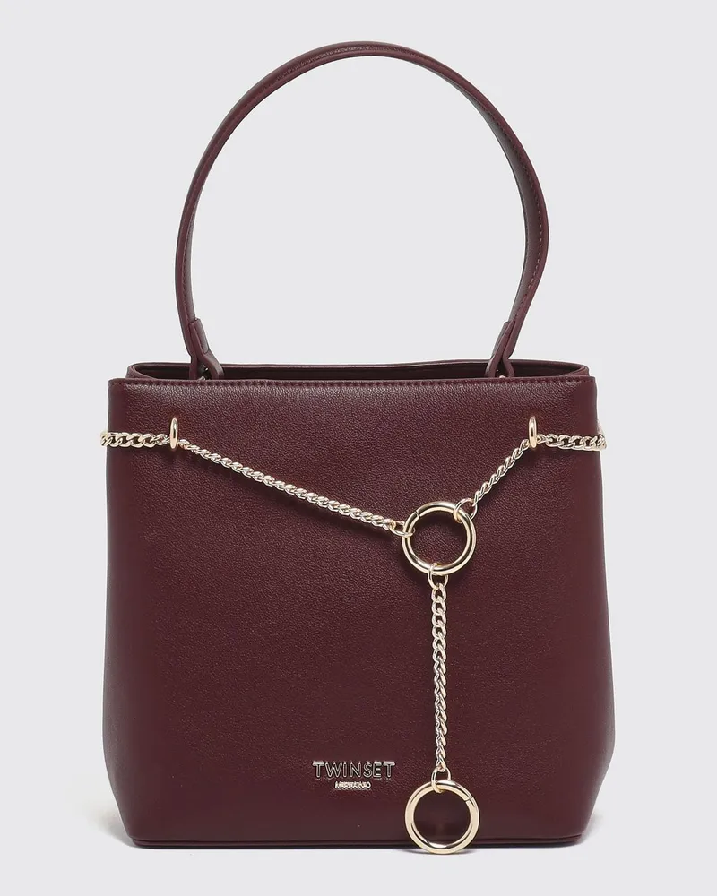 Twin-Set Schultertasche damen Burgunderrot
