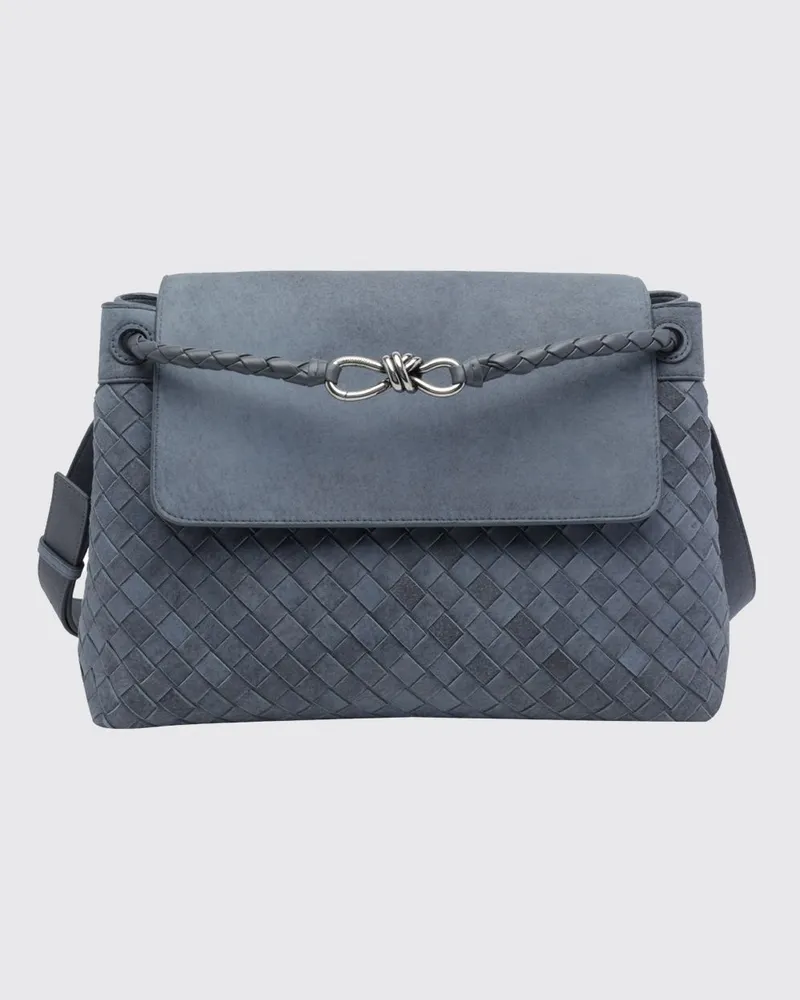 Bottega Veneta Andiamo Tasche aus geflochtenem Wildleder Weiß
