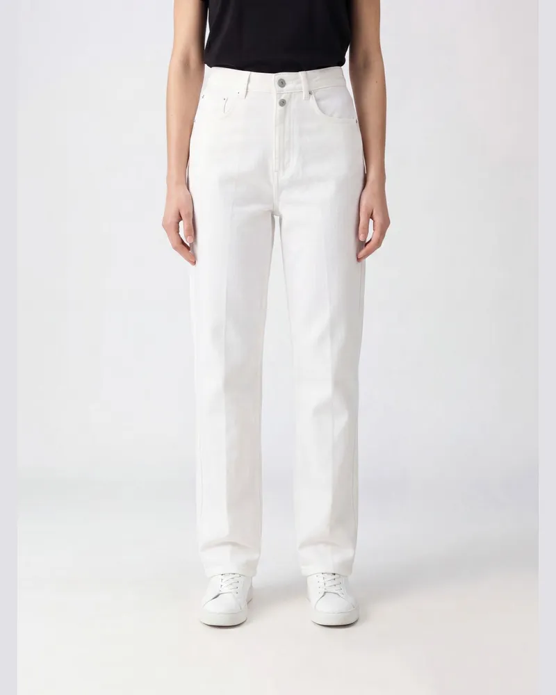 Christophe Lemaire High-Waist Straight-Leg Jeans von aus milchfarbenem Baumwolldenim Milch