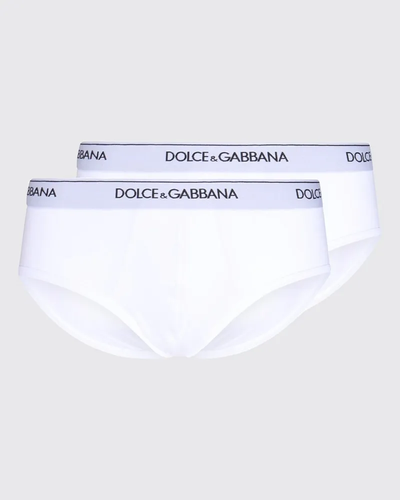 Dolce & Gabbana DOLCE  GABBANA Set mit 2 Slips aus Stretch-Baumwolle Dolce & Gabbana Weiß