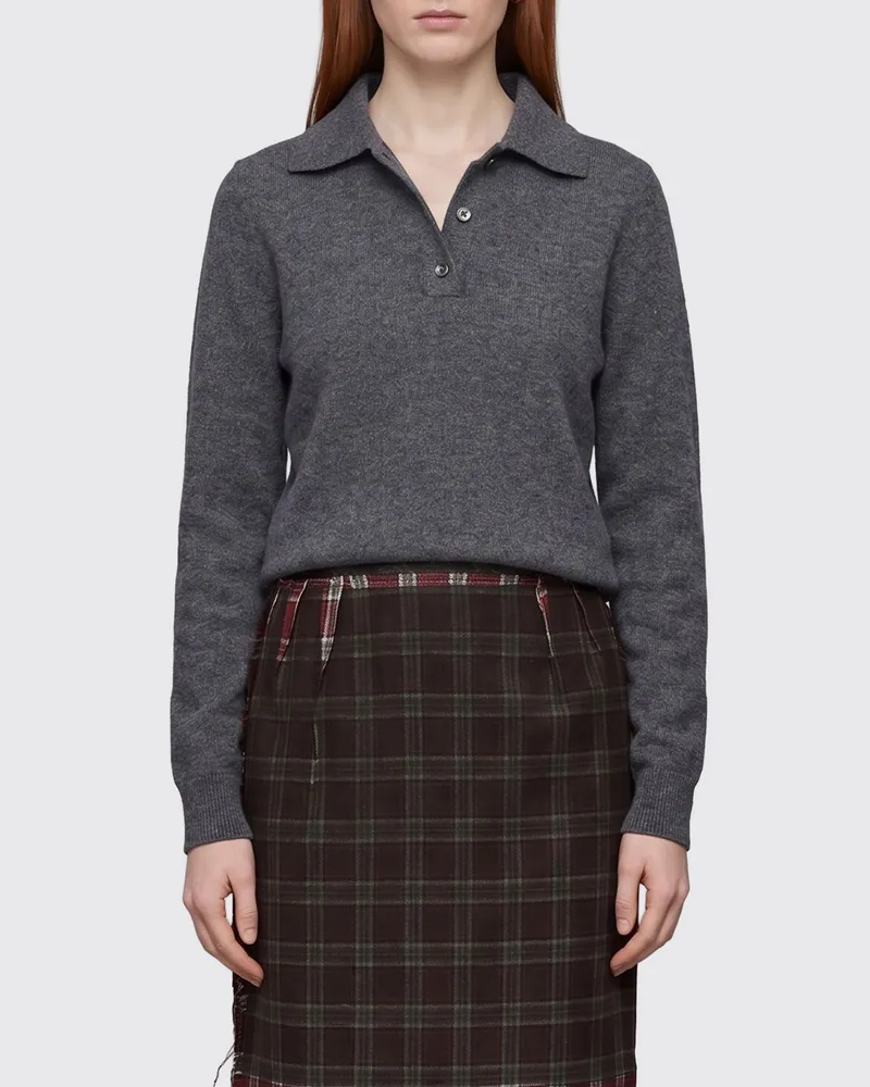 Maison Margiela Polohemd aus Schurwolle Charcoal