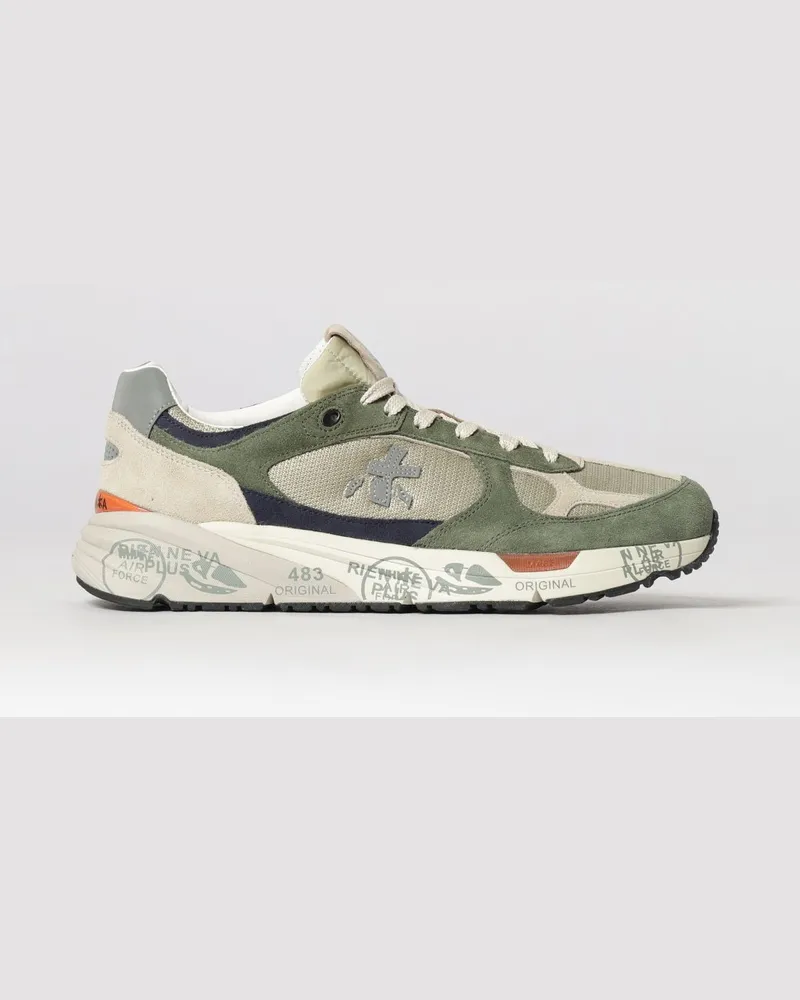 Premiata Mase Wildleder- und Canvas-Sneakers Military