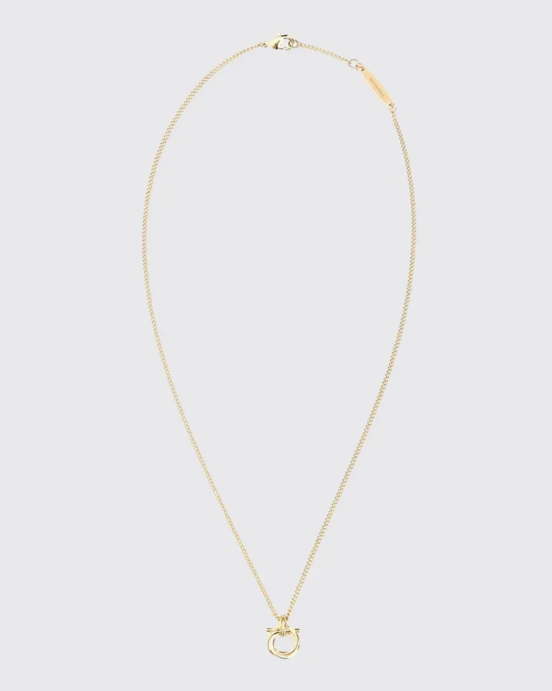 Ferragamo Gancini Choker-Halskette aus Messing mit Anhänger Gold