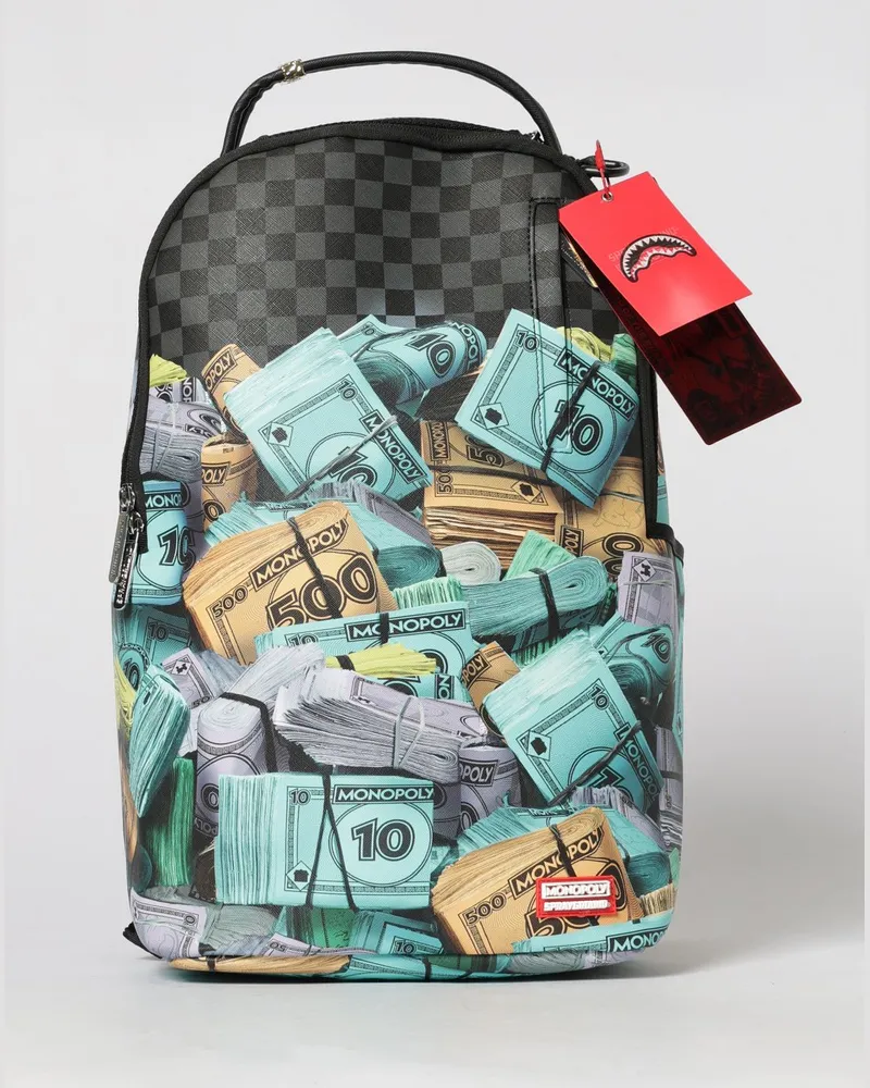 Sprayground Rucksack aus Saffiano-Baumwolle mit Grafik- und Karoprint Bunt