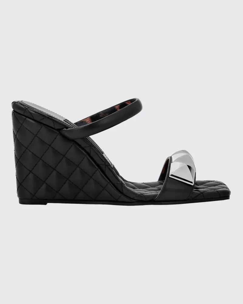 Philipp Plein Keilsandalen aus Leder mit Nieten-Applikationen Schwarz