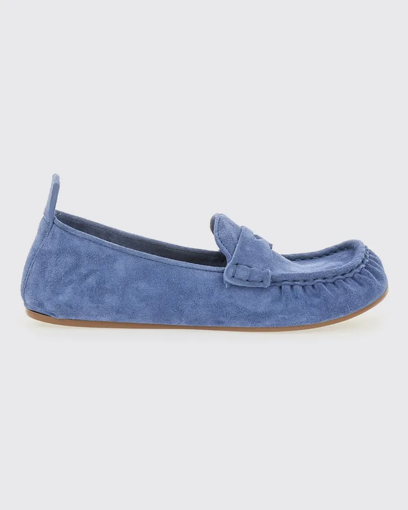 Acne Studios Loafer aus Velours-Kalbsleder mit einer strapazierfähigen Gummisohle Blau