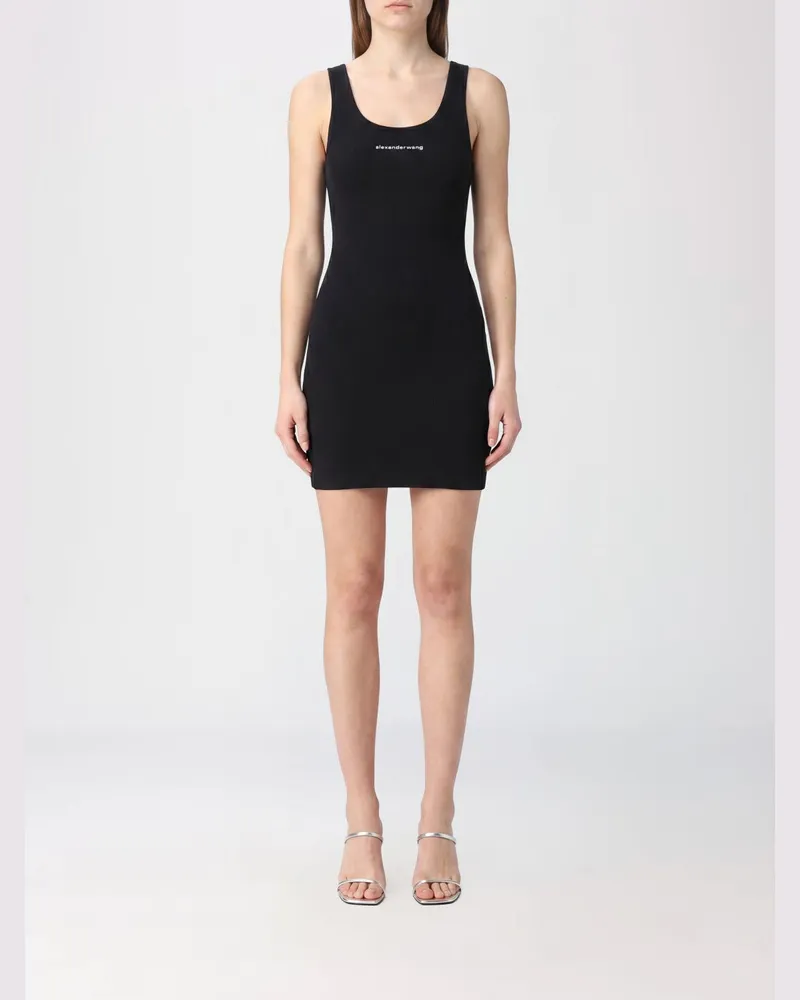 Alexander Wang Schulterfreies Mini-Etuikleid aus Jersey Schwarz