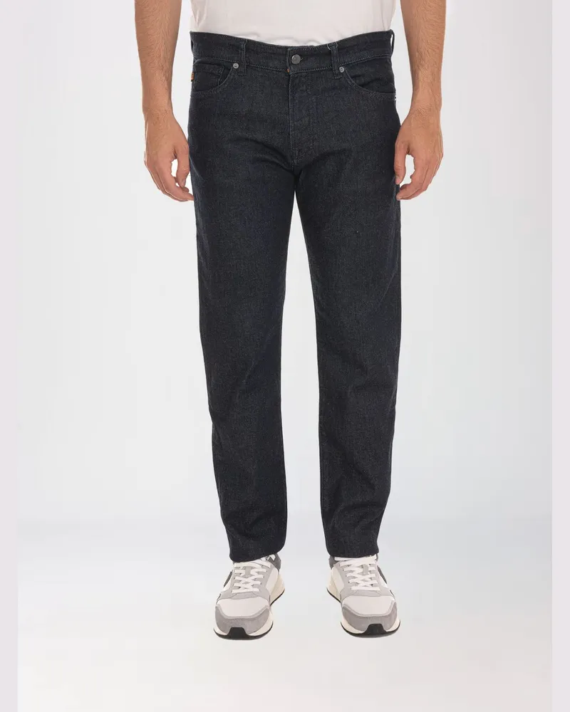 HUGO BOSS Skinny-Fit-Jeans aus Baumwolldenim mit mittlerer Leibhöhe und fünf Taschen Blau