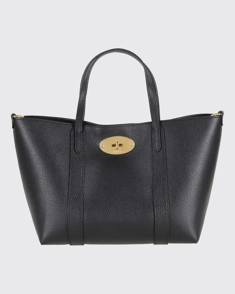 Mulberry Bayswater Mini Tote-Tasche aus genarbtem Kalbsleder mit abnehmbarem Riemen Schwarz