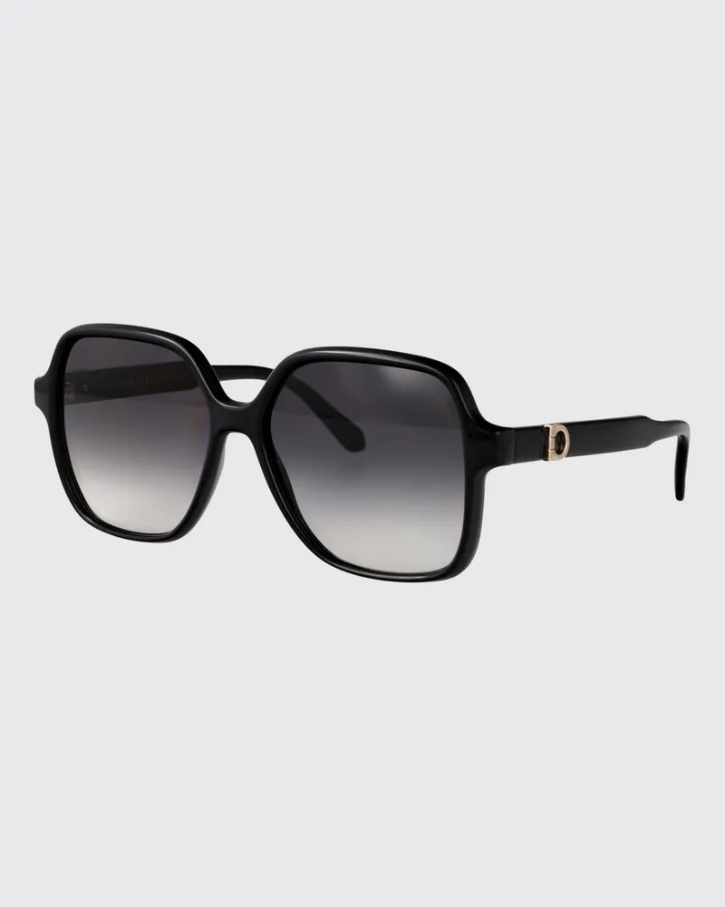 Ferragamo Schmetterlings-Cat-Eye-Sonnenbrille aus Acetat mit Gancini-Logo Schwarz