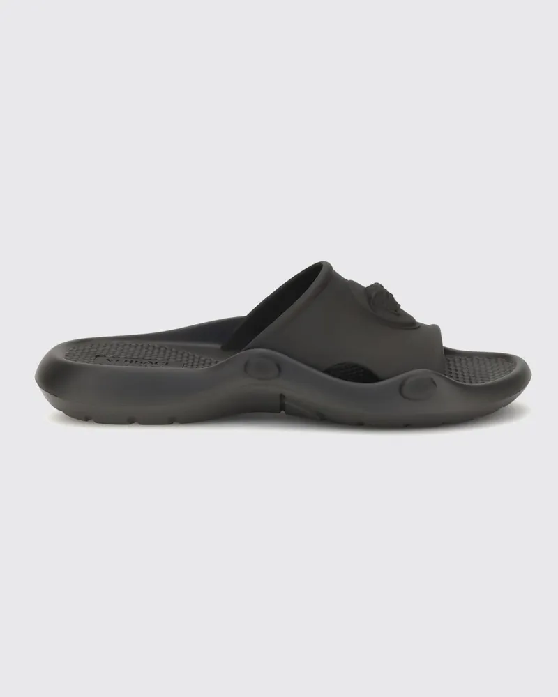Versace Medusa Badesandalen aus Gummi mit geprägtem Logo und offener Spitze Schwarz