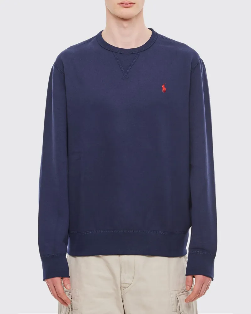 Ralph Lauren Rundhals-Sweatshirt aus Baumwolle mit gesticktem Pony-Logo Blau