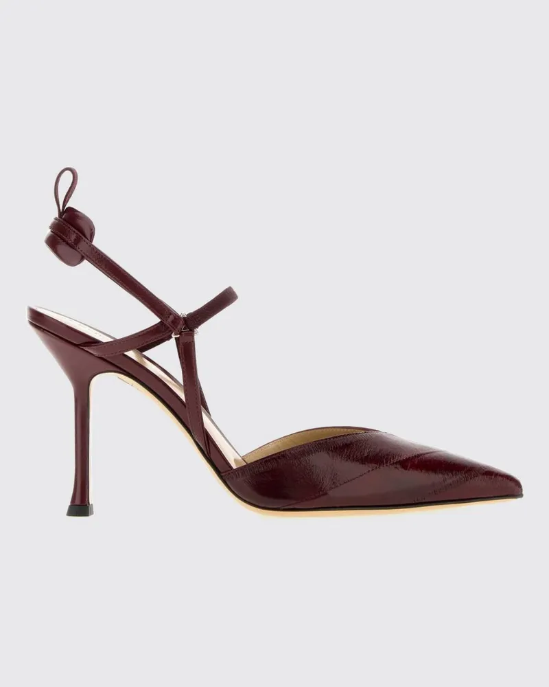 Fendi Colibrì Slingback-Pumps aus Aal-Leder mit Stiletto-Absatz Weinrot