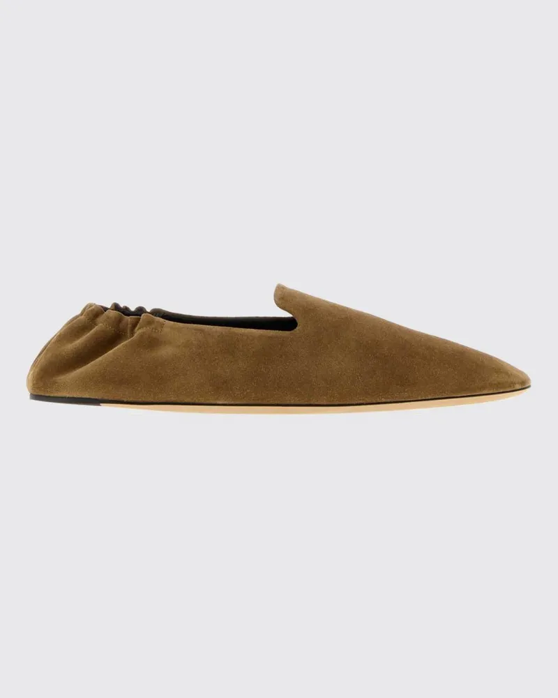The Row Casa Veloursleder-Loafers mit elastischer Ferse Camel