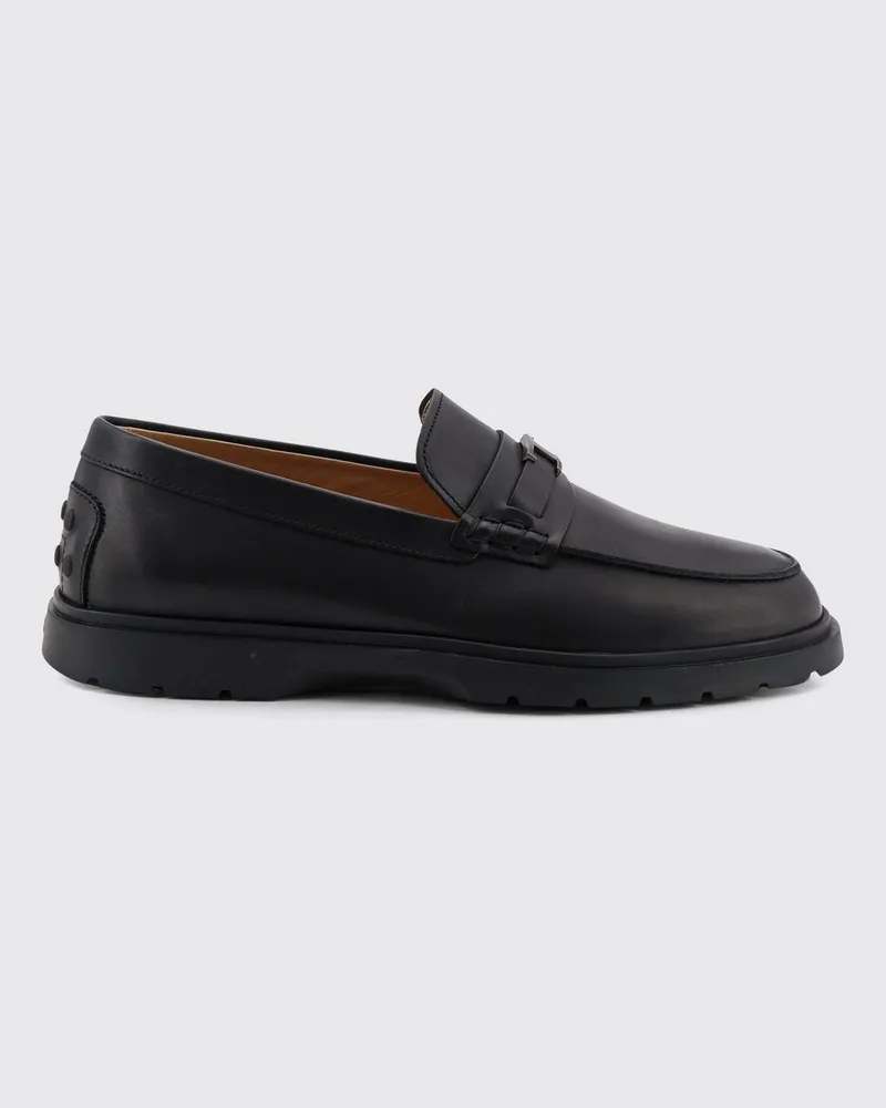 TOD'S Pennyloafer aus Glattleder mit T Timeless-Logo Schwarz