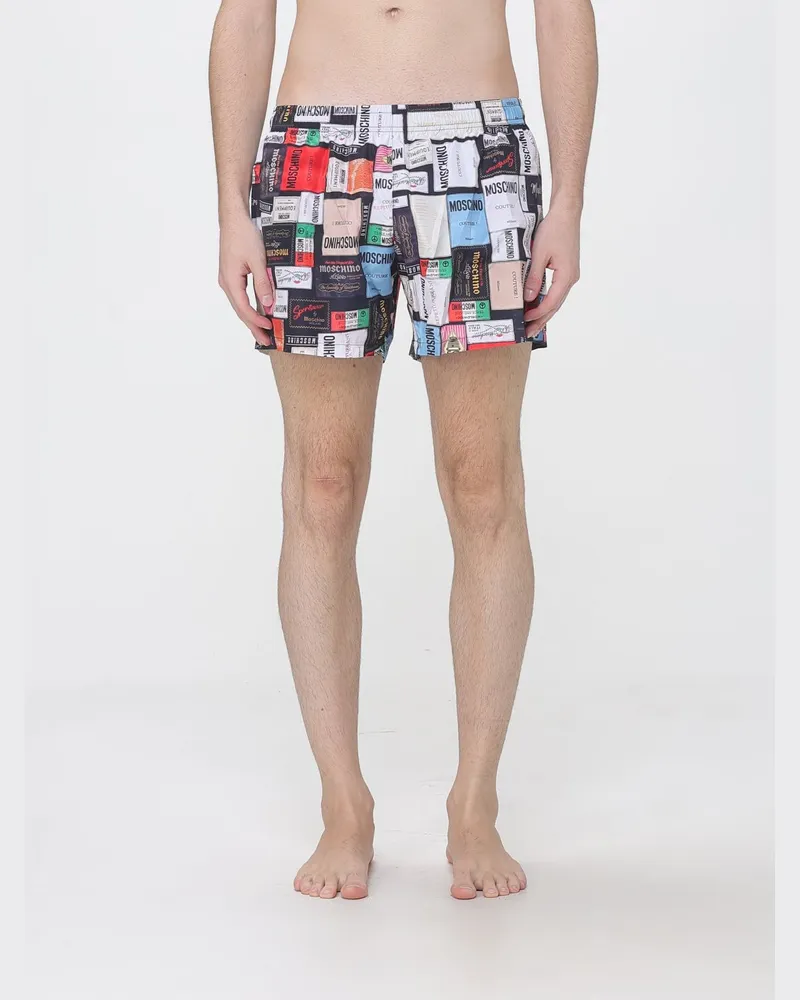 Moschino Badeshorts aus Polyester mit grafischem Logo-Allover-Print Bunt