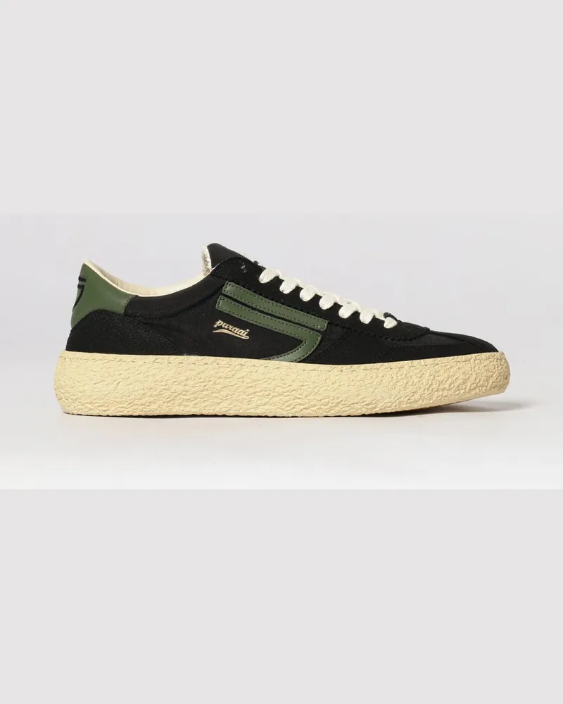 Puraai 1.01 Vintage Nylon- und Vegane Leder-Sneakers Schwarz