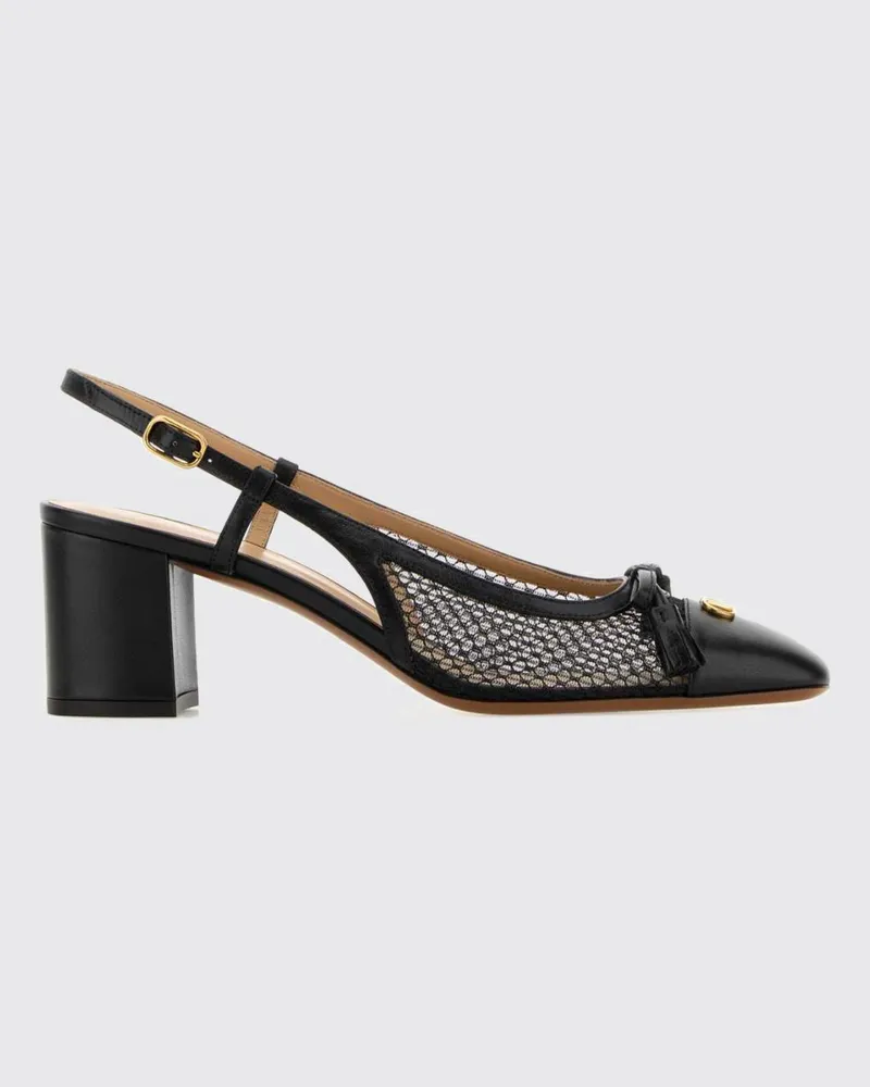Valentino Garavani Valet Du Roi Slingback aus Leder und Mesh Schwarz