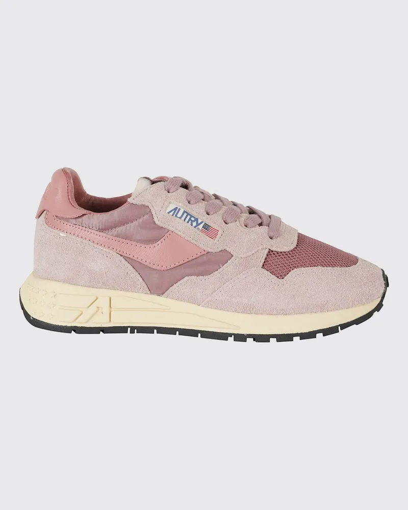 AUTRY Reelwind Sneaker aus Nylon und Wildleder mit gezackter Sohle Pink
