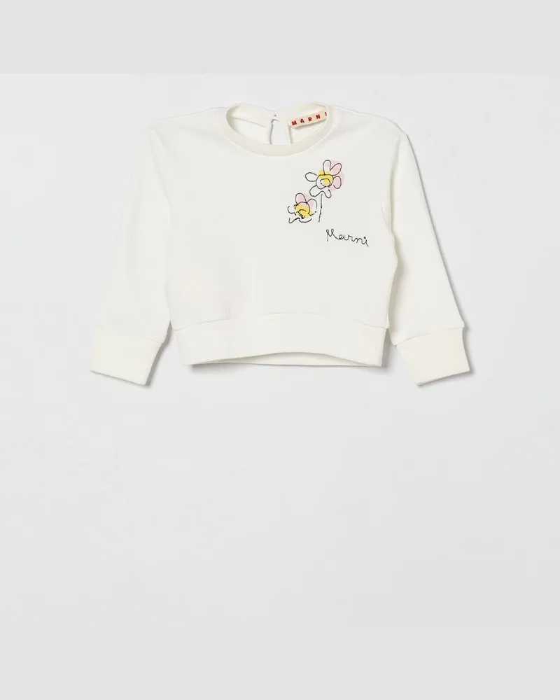 Marni Baumwoll-Sweatshirt mit Blumen Weiß