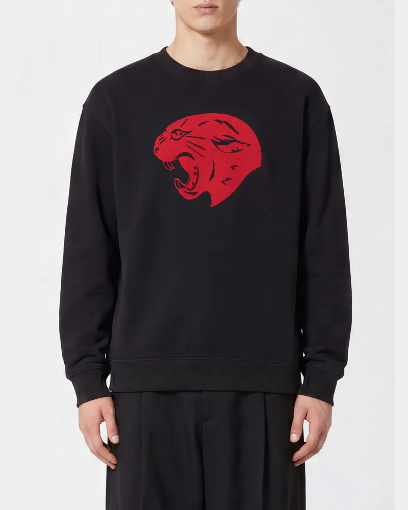 Valentino Garavani Rundhals-Sweatshirt aus Baumwolle mit Grafikdruck und Logo Schwarz
