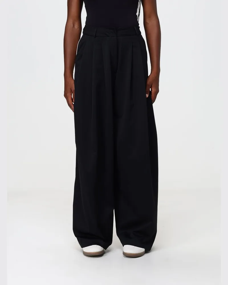 adidas High-Waist-Hose mit weitem Bein aus recyceltem Stoff mit Bundfalten Schwarz