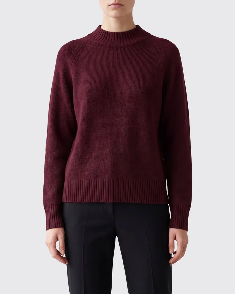 ALLUDE Langärmeliger Slim-Fit-Pullover aus Kaschmir mit Stehkragen Braun