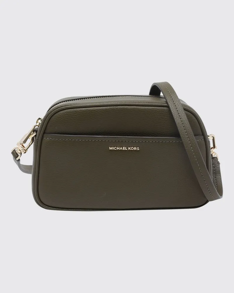 Michael Kors Jet Set Kamera-Crossbody-Tasche aus Leder mit Metall-Logo Grün