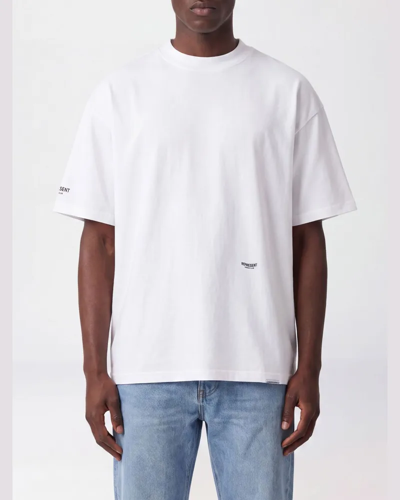 REPRESENT Relaxed Fit T-Shirt aus Baumwolle mit Kontrast-Logo Weiß