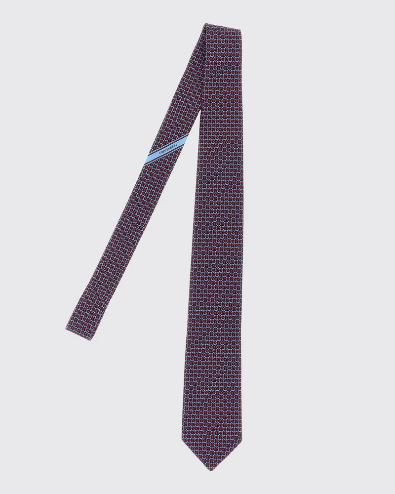 Ferragamo Seidenkrawatte mit durchgehendem Gancini-Monogrammmuster Bunt