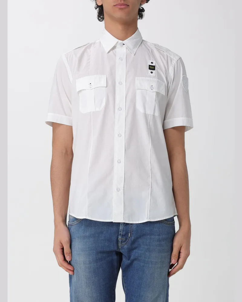 Blauer Hemd herren Weiß