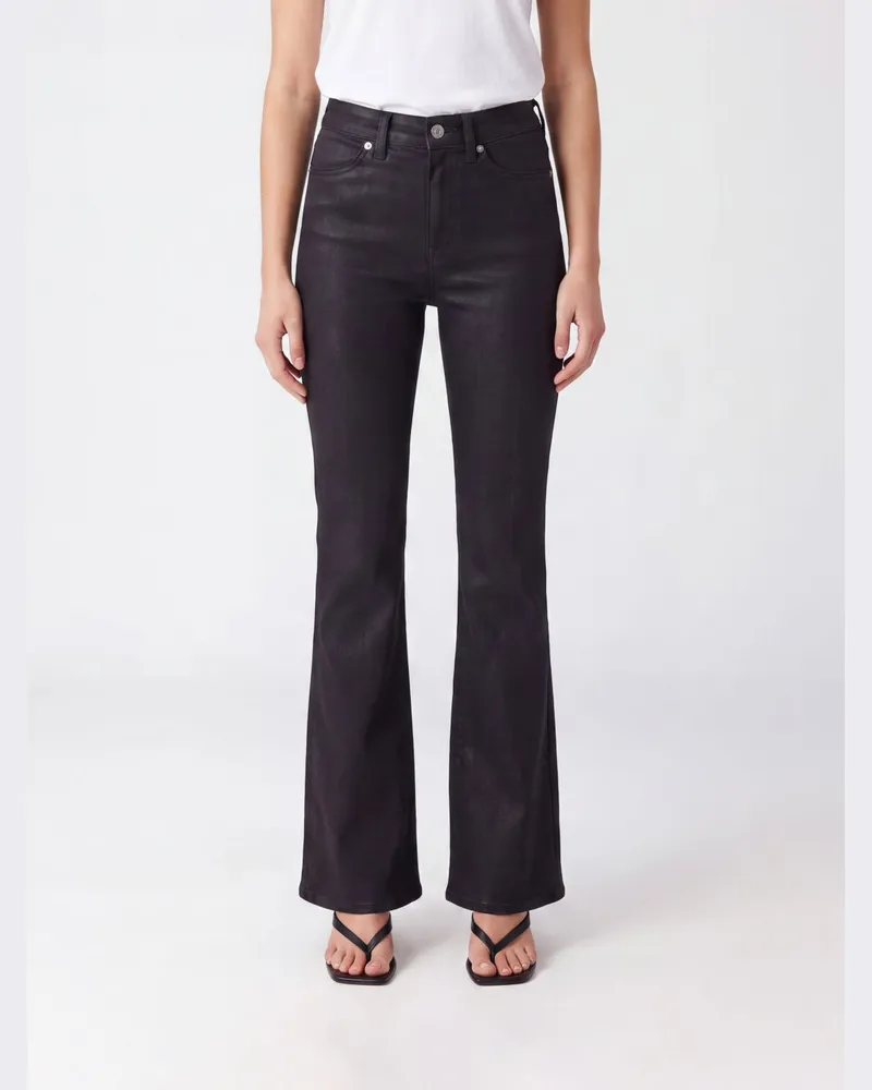 7 for all mankind Flared Jeans mit hoher Taille aus Baumwolldenim Braun