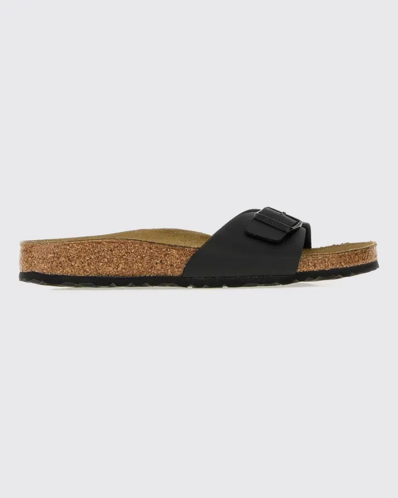 Birkenstock Flache Sandalen Madrid aus Birko-Flor® mit verstellbarem Riemen Schwarz