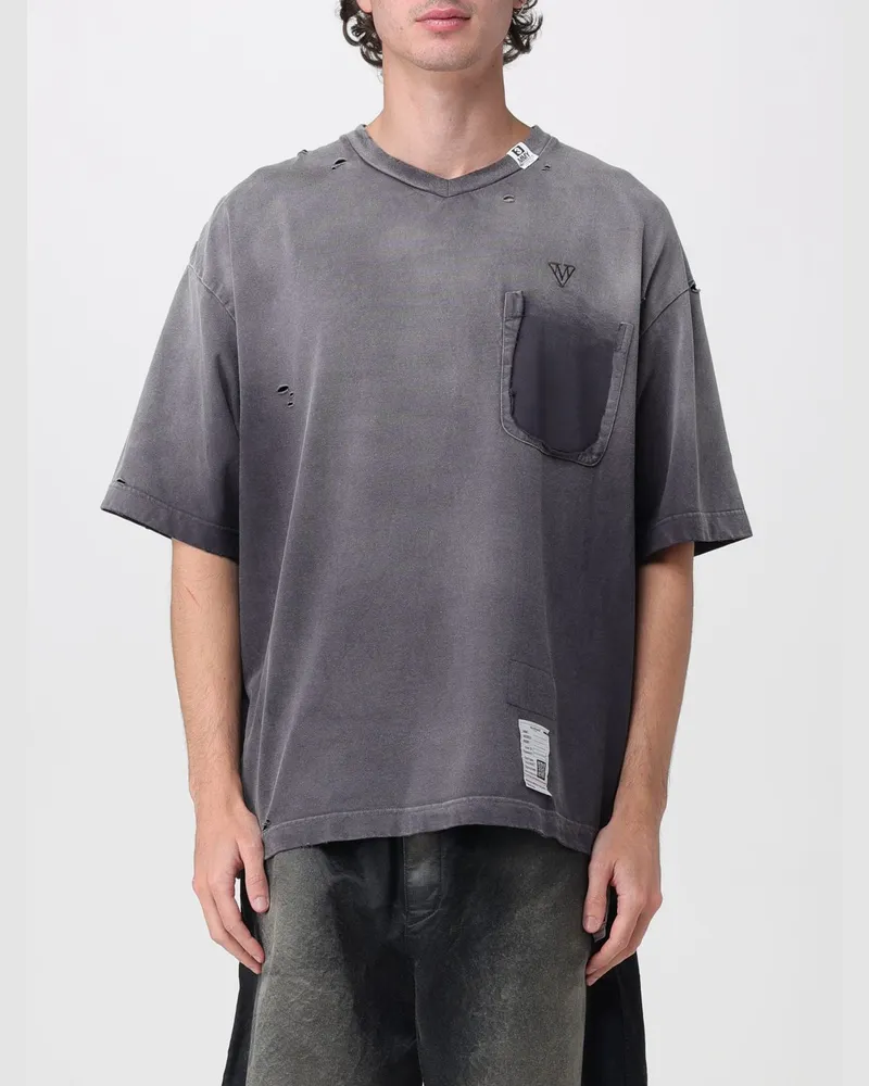 MIHARAYASUHIRO Oversize-T-Shirt aus Baumwolle mit appliziertem Logo Schwarz