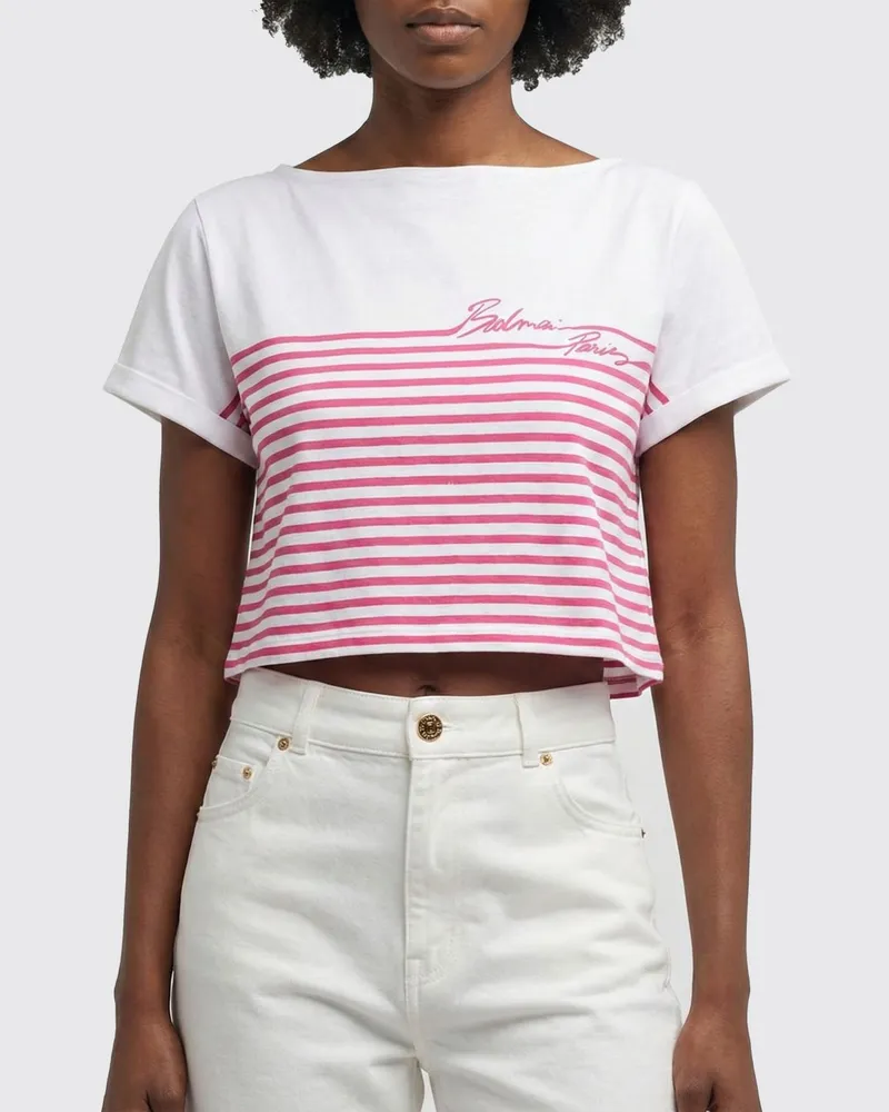 Balmain T-shirt damen Fuchsia